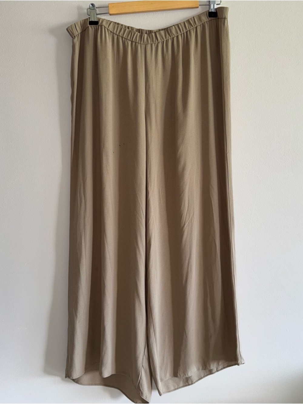 New Eileen Fisher Silk Georgette Crepe Cropped Pants (Flawed) Sz L - Picture 3 of 8